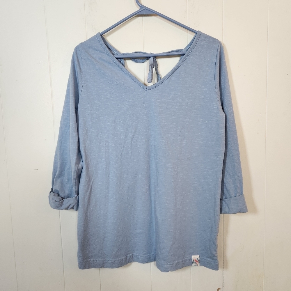 Margaritaville Light Blue V-Neck Tie-Back Sleep Top